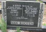 ROOYEN Gerrit Jacobus, van 1915-1986 & Mary Harriet Magdelene 1915-1998