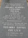 ROESCH Johanna Hendrina Catharina 1938-1995 :: COETZER Susanna Sophia 1908-1998