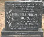 BURGER Johannes Philippus 1905-1991