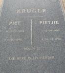 KRUGER Piet 1894-1990 & Pietjie 1900-1990