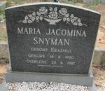 SNYMAN Maria Jacomina geb ERASMUS 1900-1987