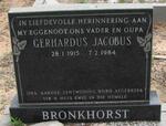 BRONKHORST Gerhardus Jacobus 1915-1984