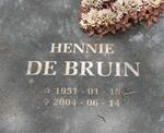 BRUIN Hennie, de 1951-2004