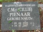 PIENAAR C.M. nee NAUDÉ 1923-2007