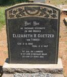 COETZER Elizabeth H. nee VAN TONDER 1890-1967