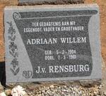 RENSBURG Adriaan Willem, J.v. 1904-1961