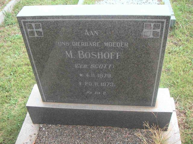 BOSHOFF M. nee SCOTT 1879-1973