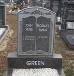 GREEN John Peter 1933-2003 & Florence Emilia 1934-