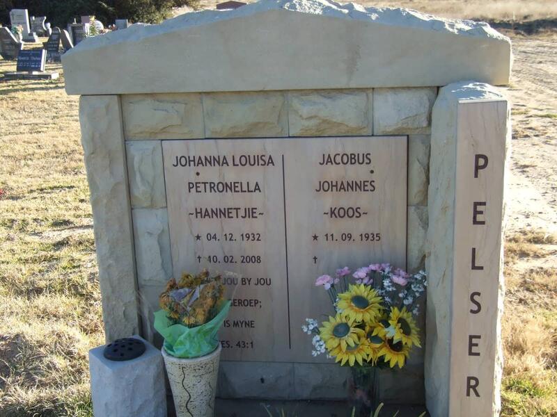 PELSER Jacobus Johannes 1935-  & Johanna Louisa Petronella 1932-2008
