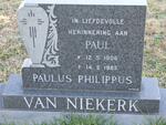 NIEKERK Paulus Philippus, van 1906-1985