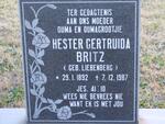 BRITZ Hester Gertruida nee LIEBENBERG 1892-1987