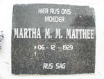 MATTHEE Martha M.M. 1929-