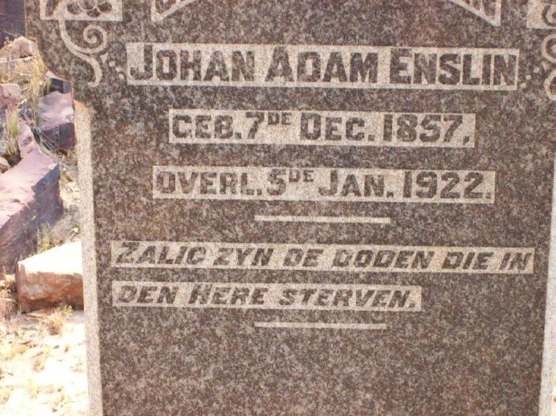 ENSLIN Johan Adam 1857-1922