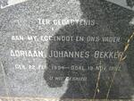 BEKKER Adriaan Johannes 1894-1957