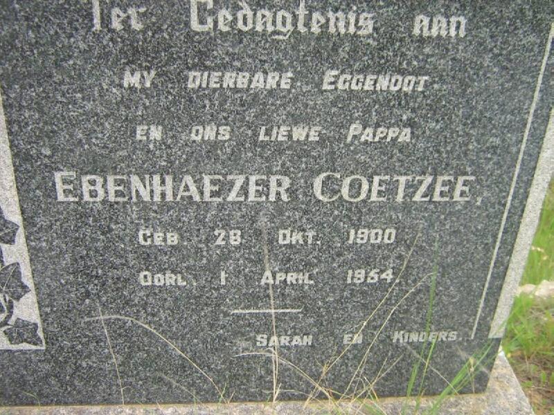 COETZEE Ebenhaezer 1900-1954