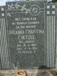 COETZEE Johanna Christina nee VENTER 1902-1954