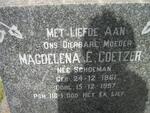 COETZER Magdelena E. nee SCHOEMAN 1861-1957