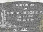 BEER Christina G., de 1886-1977