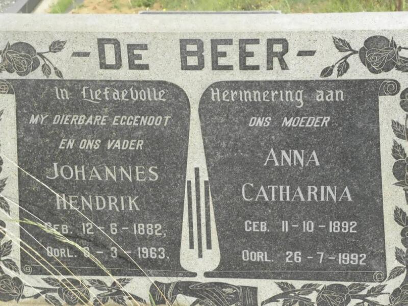 BEER Johannes Hendrik, de 1882-1963 & Anna Catharina 1892-1992