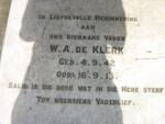 KLERK W.A., de 1842-1913