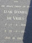 VRIES Izak Daniel, de 1926-1995