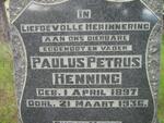 HENNING Paulus Petrus 1897-1936