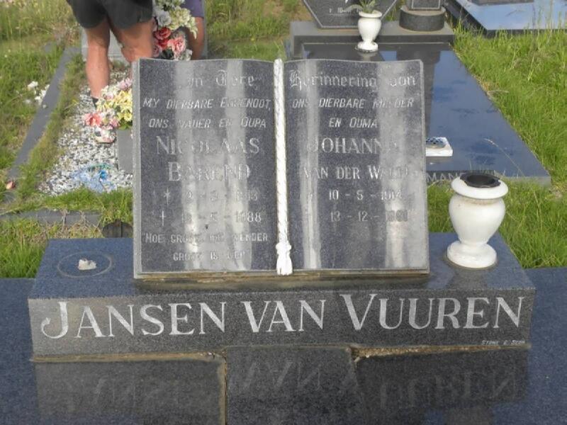 VUUREN Nicolaas Barend, Janse van 1913-1988 & Johanna VAN DER WALT 1914-1991
