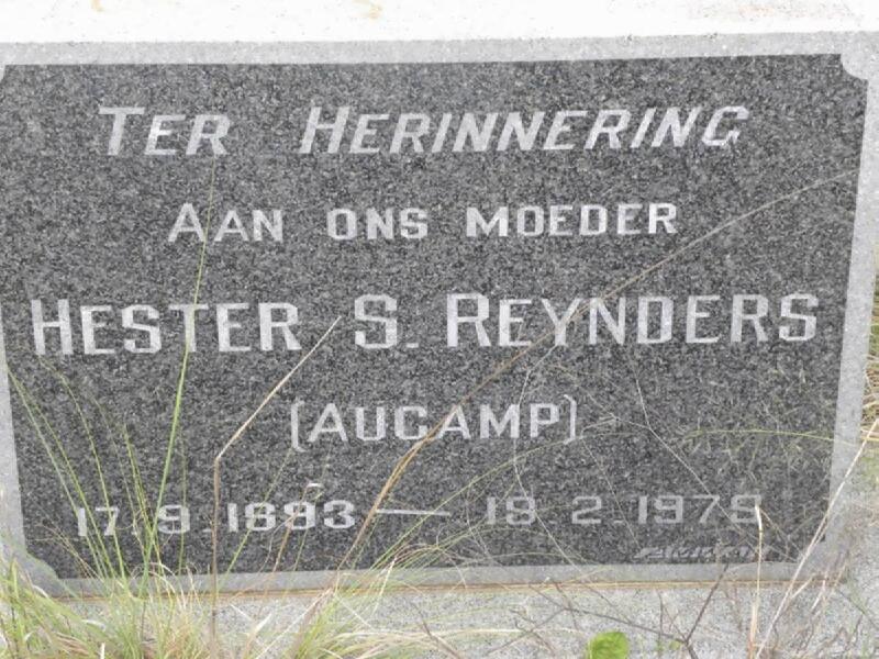 REYNDERS Hester S. nee AUCAMP 1893-1979