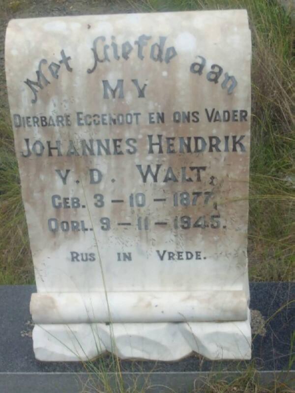 WALT Johannes Hendrik, v.d. 1877-1945