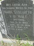 WALT Maria Elizabeth, v.d. nee HATTINGH 1893-1978