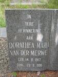 MERWE Dorathea Maria, van der 1917-1996