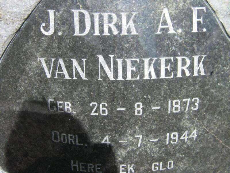 NIEKERK J. Dirk A.F., van 1873-1944