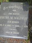 WAGENAAR Martha M nee BEKKER 1882-1974
