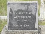 WEATHERHEAD Mary Alice Marion 1885-1963