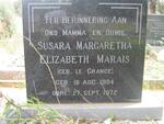 MARAIS Susara Margaretha Elizabeth nee LE GRANGE 1904-1972