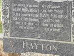 HAYTON Daniel Marthinus 1891-1959 & Wilhelmina GEYER, formerly HAYTON, nee BRUMMER 1906-1994