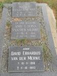 MERWE David Erhardus, van der 1918-1992 & Amy Louisa 1919-1990 :: VAN DER MERWE Marius 1957-1957