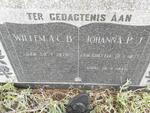 ALTENA Willem A.C.B., van 1878- & Johanna P.J. COETZEE 1877-1954