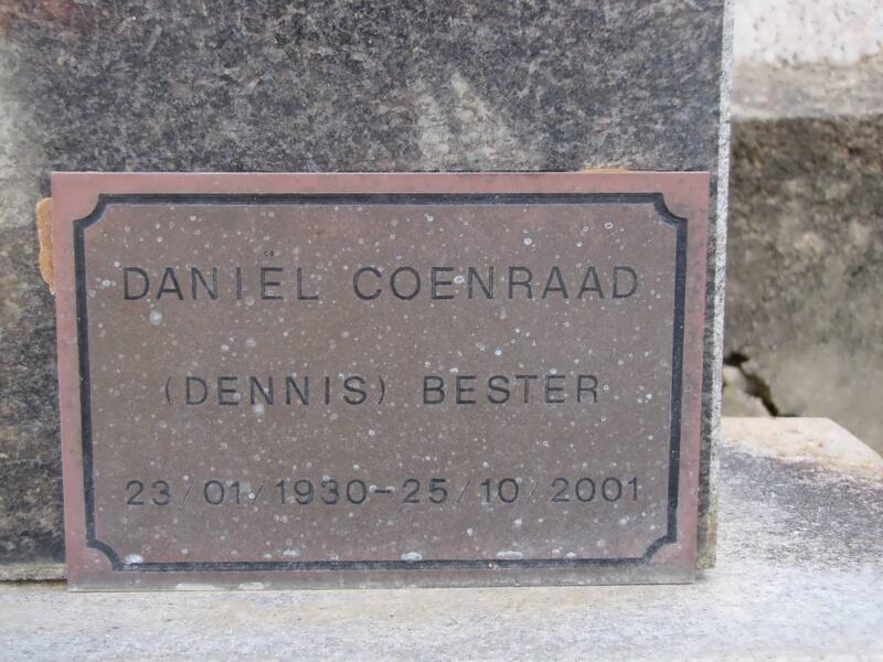 BESTER Daniël Coenraad 1930-2001