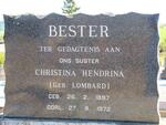 BESTER Christina Hendrina nee LOMBARD 1897-1972
