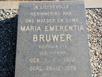 BRUWER Maria Emerentia voorheen UYS nee HOPKINS 1902-1979