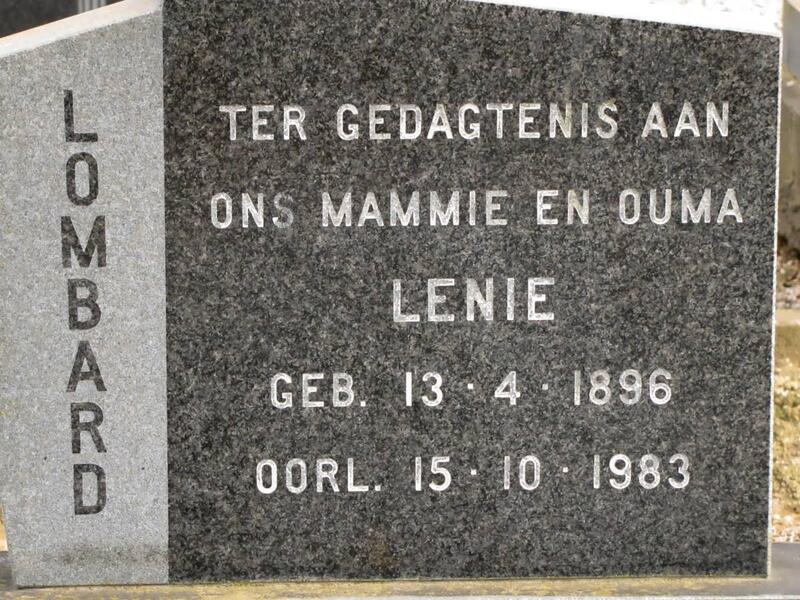 LOMBARD Lenie 1896-1983