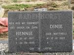 BADENHORST Hennie 1917-1995 & Dinie MATTHEE 1927-