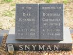 SNYMAN Dirk Johannes 1908-2000 & Dorothea Catharina COETZEE 1910-2005