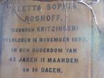 BOSHOFF Aletta Sophia nee KRITZINGER -1893