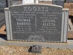 KOORTS Thomas Barend 1914-1982 & Gesina Aletta 1931-1985