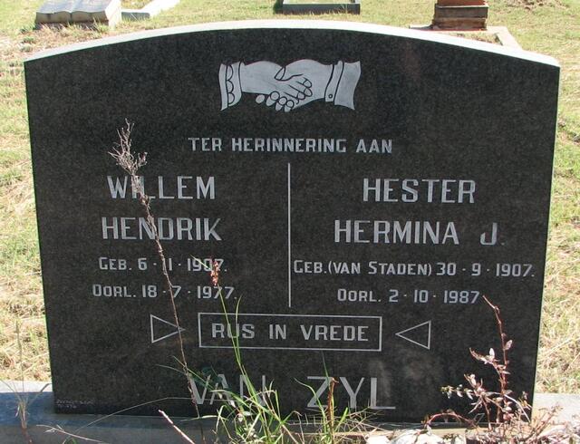 ZYL Willem Hendrik, van 1907-1977 & Hester Hermina J. VAN STADEN 1907-1987 