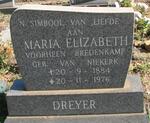 DREYER Maria Elizabeth voorheen BREDENKAMP nee van NIEKERK 1884-1976