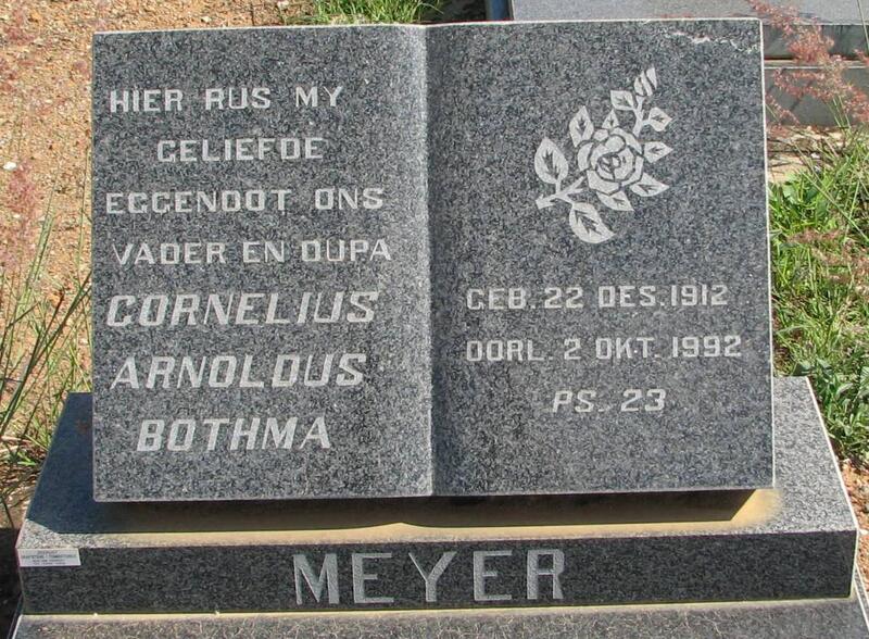 MEYER Cornelius Arnoldus Bothma 1912-1992