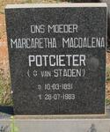 POTGIETER Margaretha Magdalena nee VAN STADEN 1891-1983